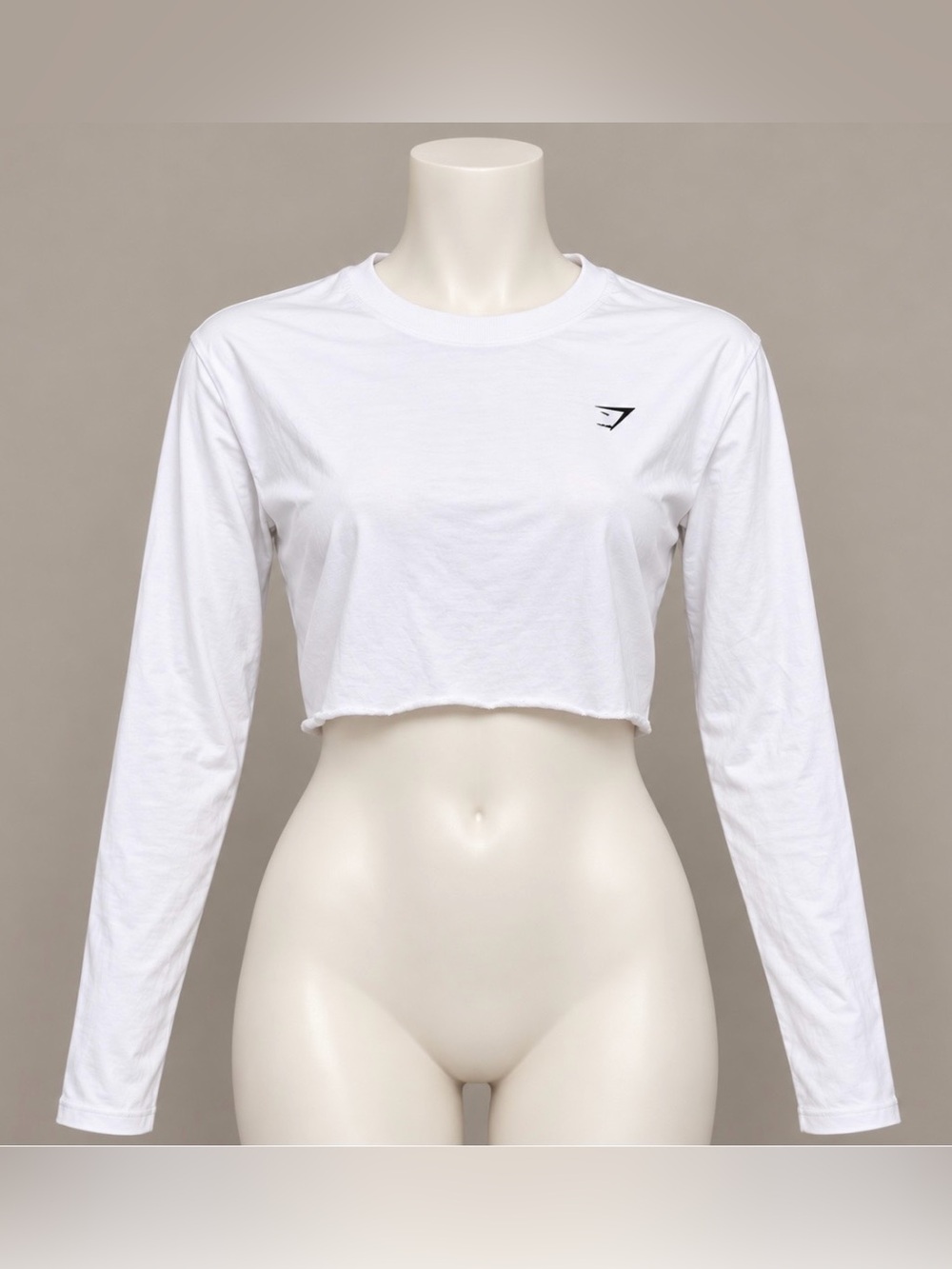 Gymshark White Cropped Long-Sleeve Crop Top